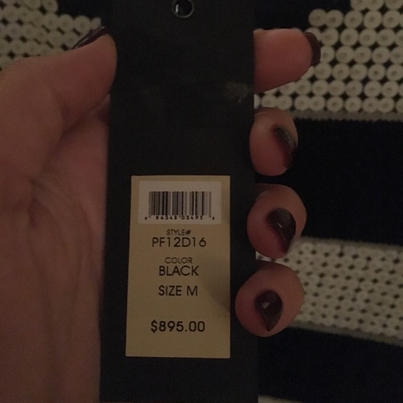 Striped Black and White Sequin Mini Dress - Picture 4 of 7